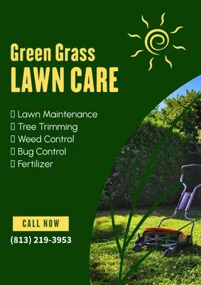 Green Grass Lawn Care Logo