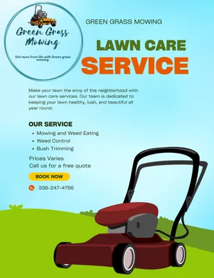 Green Grass Mowing Logo