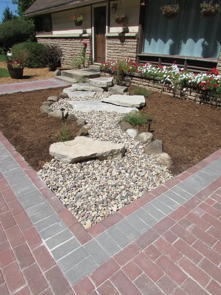 Professional landscape installation in New Berlin, WI by Green Machine Landscaping