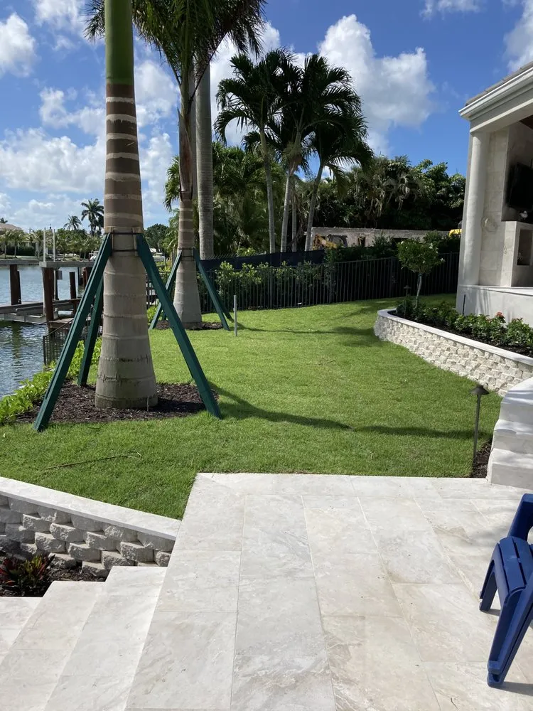 Custom residential landscaping in Orangetree, FL by Green Ocean Lawn Service