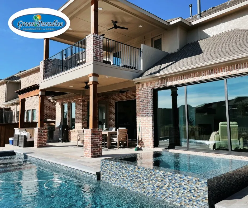 Custom landscaping services with custom design across Frisco, TX - Green Paradise Construction And Design