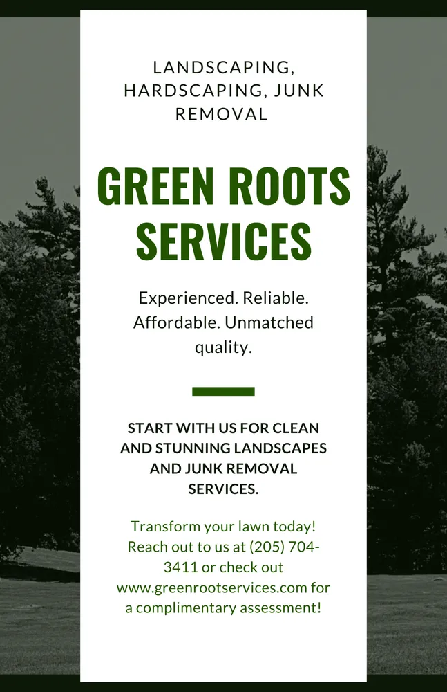 Custom yard cleanup service with custom design in Pelham, AL by Green Roots Services