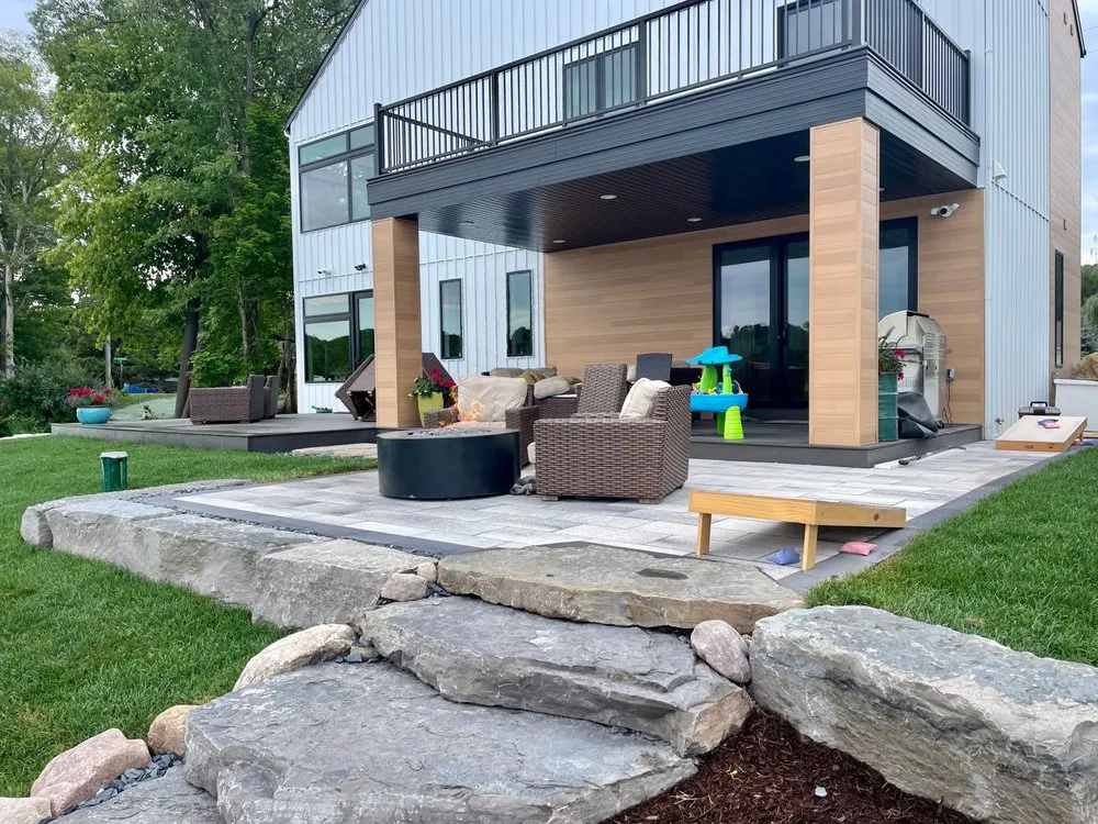 Professional landscape installation in Alma, MI by Green Side Up