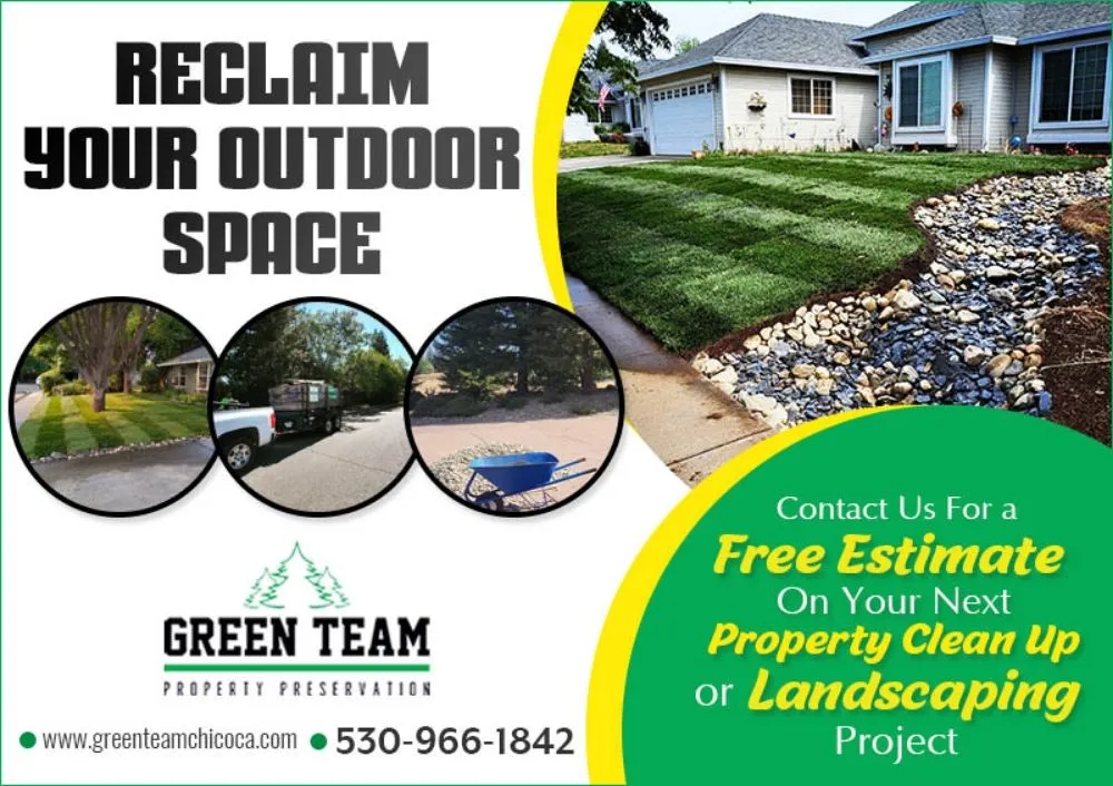 Top-rated lawn care service in Chico, CA by Green Team Property Preservation