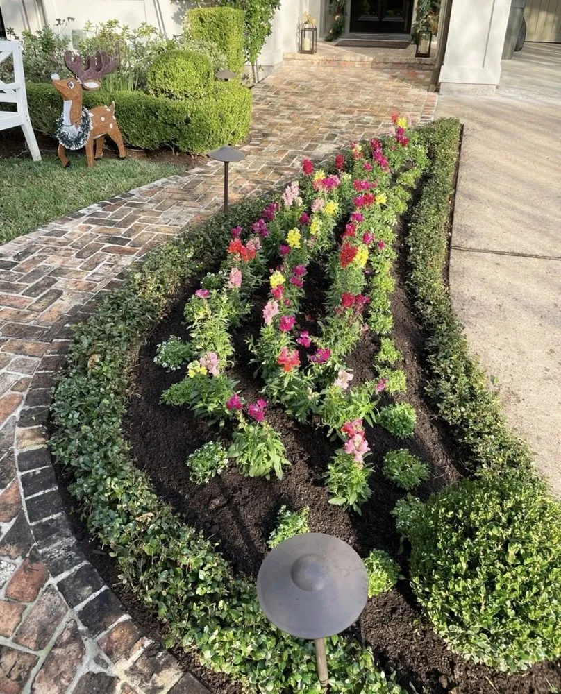 Custom landscape installation for homes in Houston, TX by Green up
