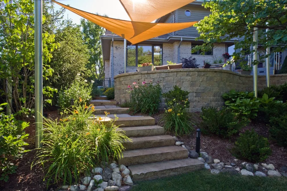 Professional garden landscaping for residential properties in Mahomet, IL by Green View