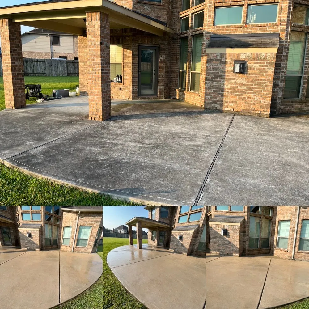 Professional outdoor landscaping in Pearland, TX by Green Wash