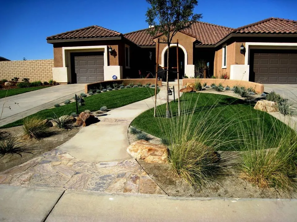 Trusted lawn mowing service with custom design in Palmdale, CA by Greenbee Landscape