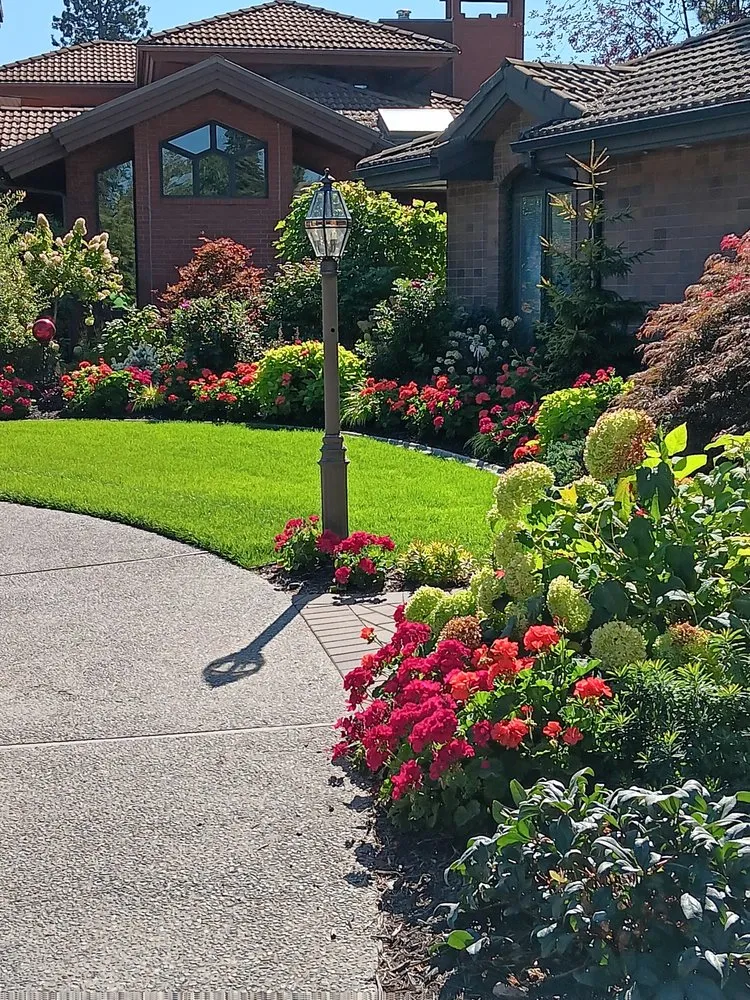 Custom outdoor landscaping with custom design in Spokane Valley, WA by Greenleaf Landscaping