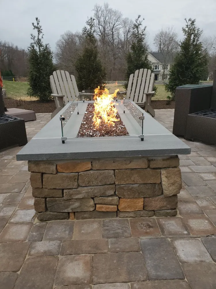 Custom landscape installation for year-round maintenance in Pennington, NJ by Greenleaf Lawn and Landscape Inc