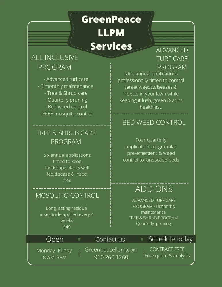 Trusted yard maintenance in Wallace, NC - Greenpeace LLPM