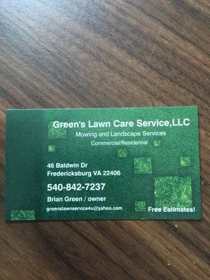 Green's Lawn Care Service Logo