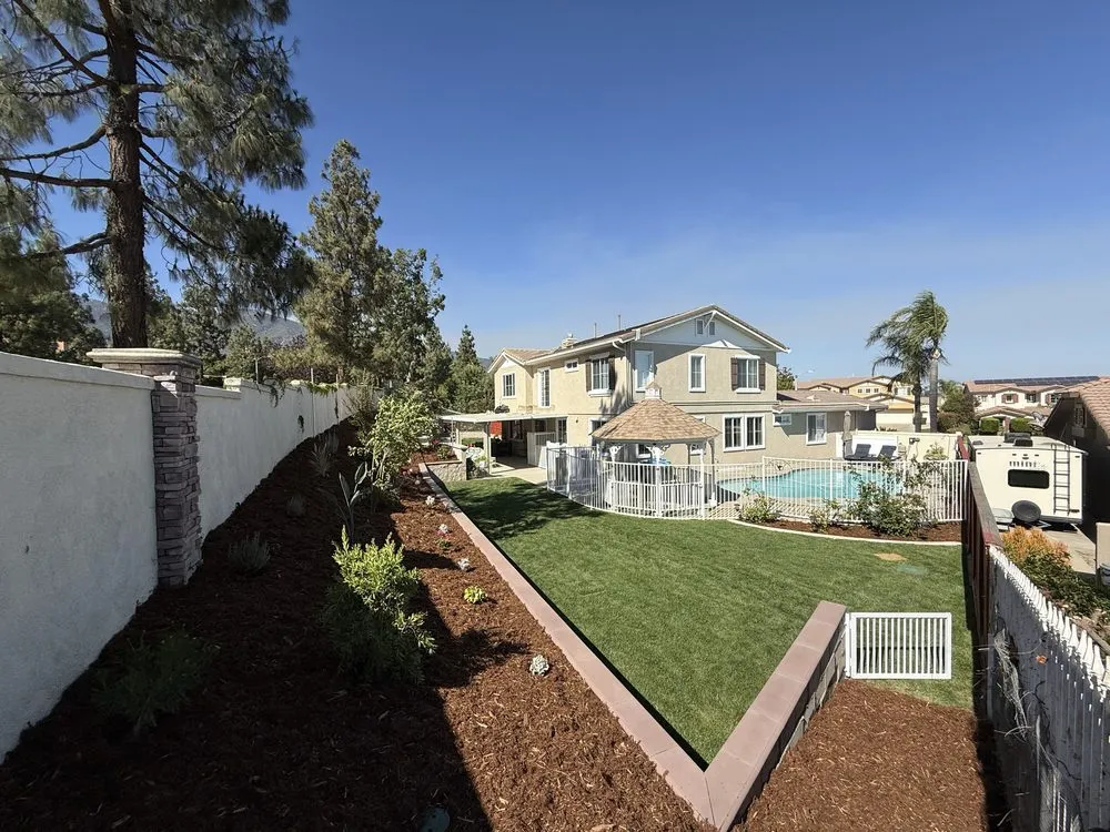 Local lawn mowing service with custom design in Mentone, CA by Greenscape