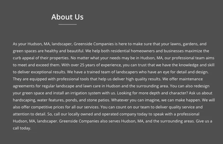 Expert lawn mowing service in Hudson, MA by Greenside Companies