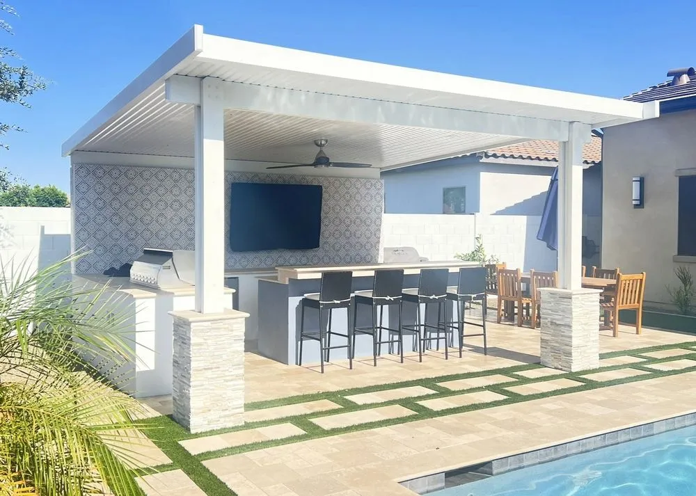 Custom outdoor landscaping in Queen Creek, AZ by Greenstar Eco