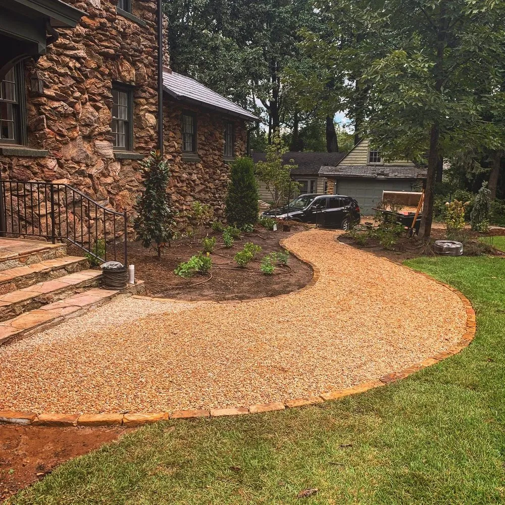 Custom landscape installation in Greenville, SC by Greenville Outdoor Living