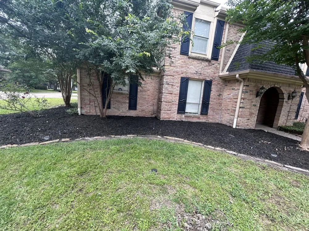 Professional lawn mowing service with custom design in Humble, TX by Greenway Landscaping & Concrete Services