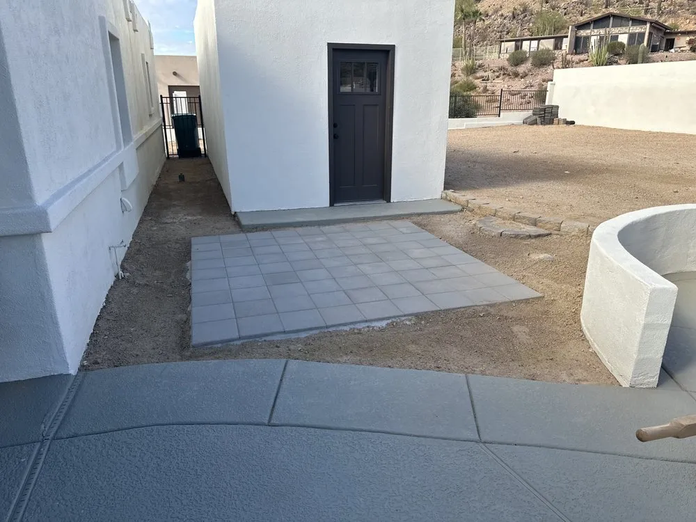 Custom landscape installation in Florence, AZ by Grey Landscape & More