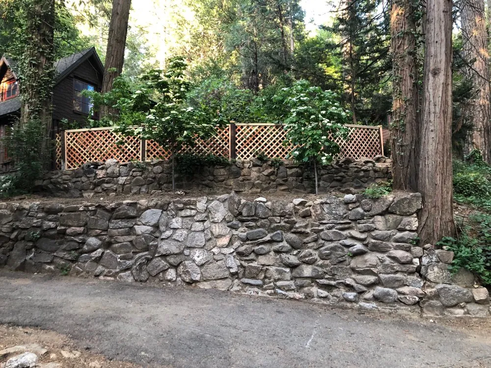 Custom landscape design with custom design across Lake Arrowhead, CA - Grey Wolf Landscaping