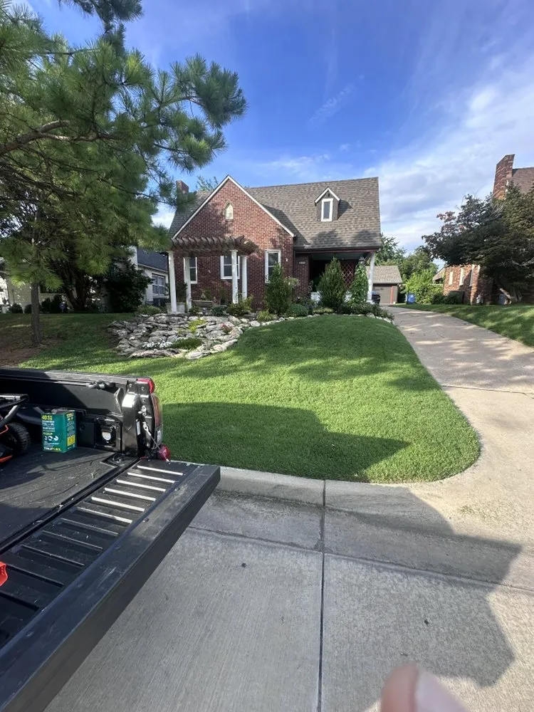 Professional outdoor landscaping in Jenks, OK by GrienGo Lawn and Landscaping