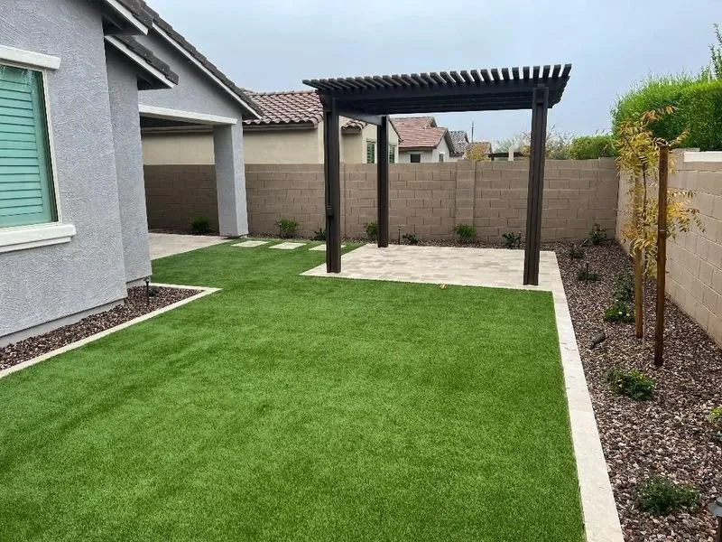 Professional landscape installation for homes in Gilbert, AZ by Griffin's Desert Scapes