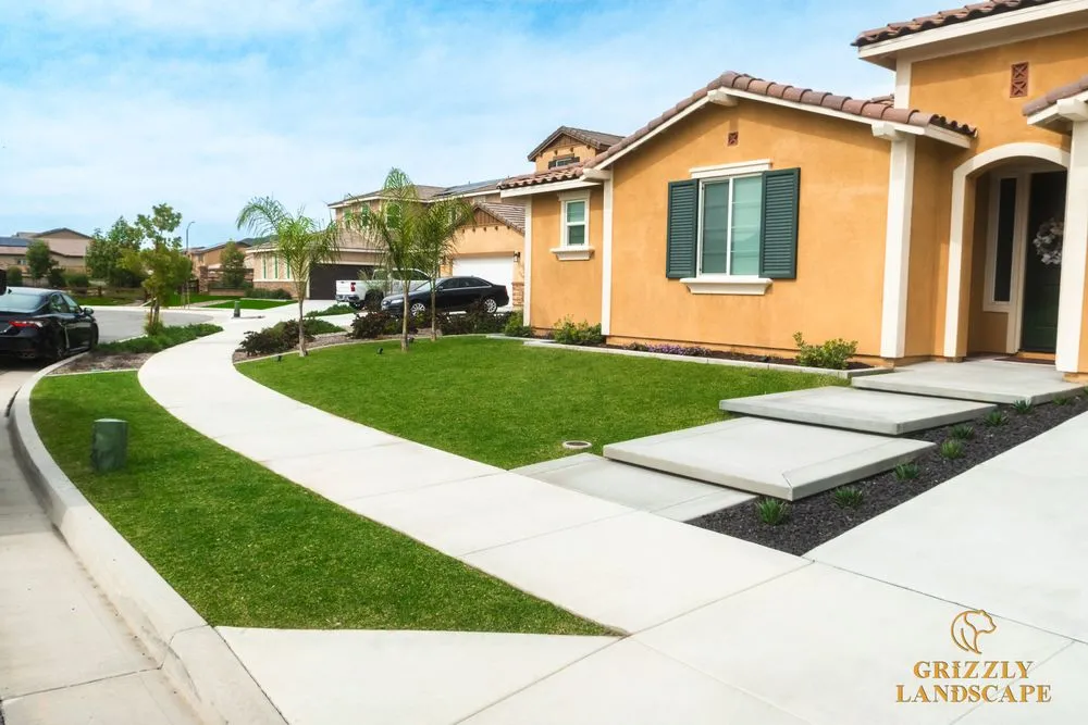 Custom landscape installation in Lake Elsinore, CA by Grizzly Landscape