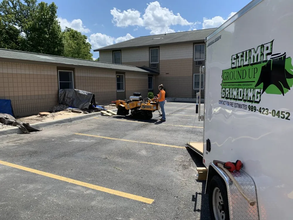 Custom yard cleanup service with custom design in Mecosta, MI by Ground Up Stump Grinding