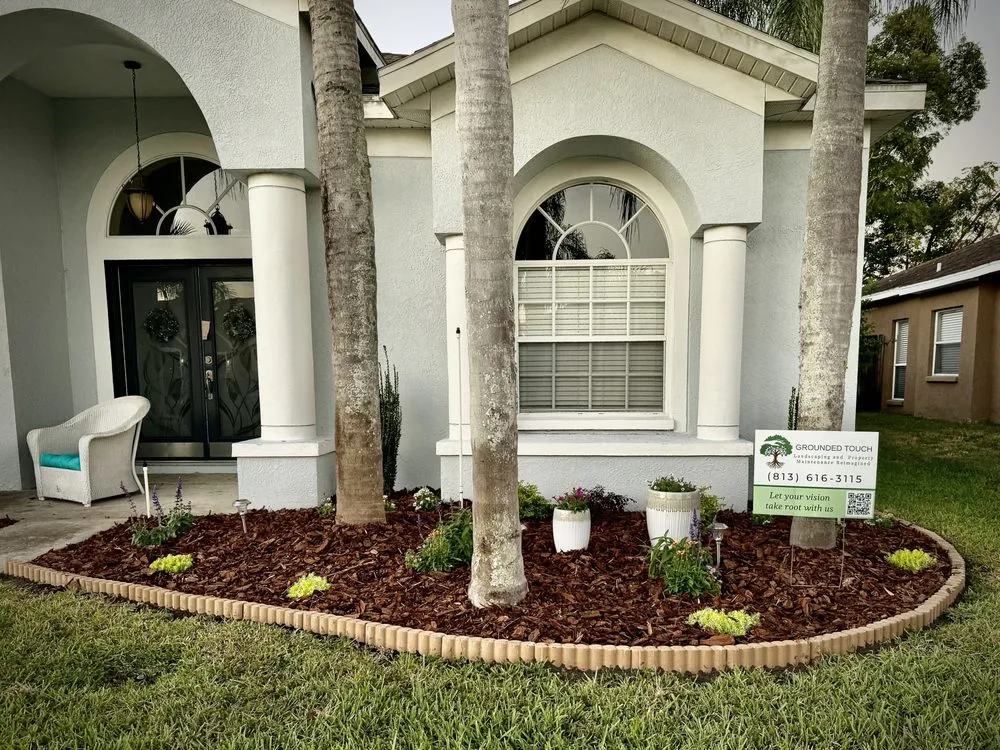 Top-rated lawn mowing service with custom design in Seffner, FL by Grounded Touch