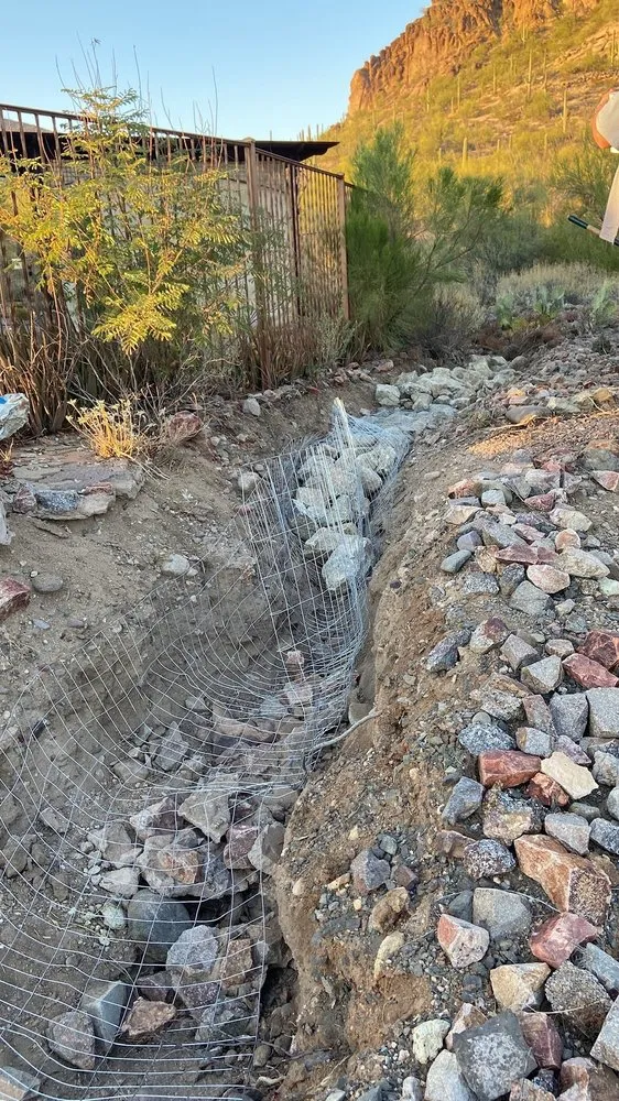 Custom landscape installation in Tucson, AZ by Grupo HIZA Hardscaping
