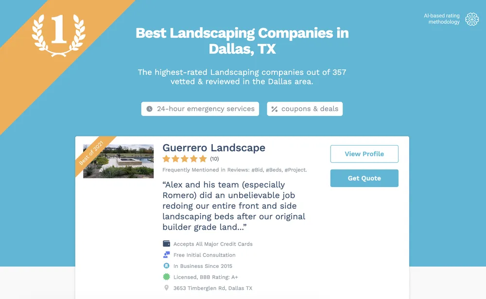 Affordable garden landscaping for homes across Dallas, TX - Guerrero Landscape