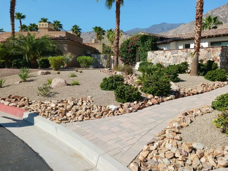 Professional landscape installation with custom design in Coachella, CA by Gutierrez Greenscapes