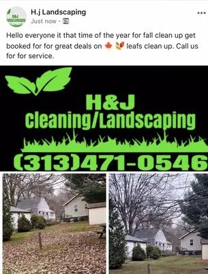 H & J Landscaping Cleaning Service Logo