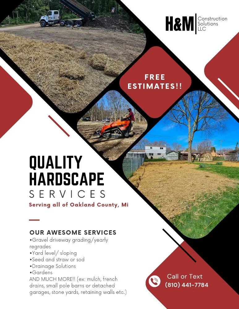 Affordable yard maintenance in Ortonville, MI by H & M Construction Solutions