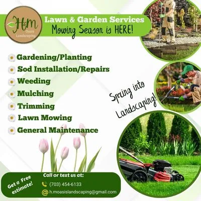 H & M Oasis Landscaping Logo