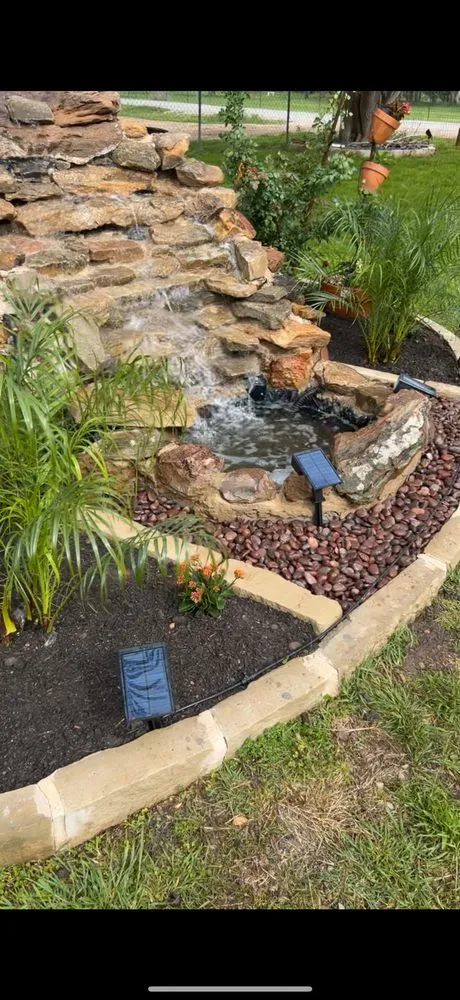 Custom landscape design with custom design in Acton, TX by H-A landscaping & Masonry