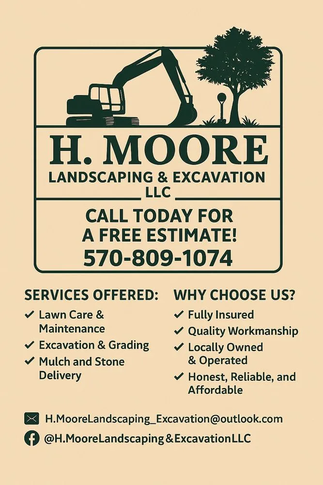 Local yard maintenance in Pottsville, PA - H Moore Landscaping & Excavation
