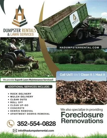 Local lawn mowing service for homes across Gainesville, FL - HA Dumpster Rentals & Lawn Services