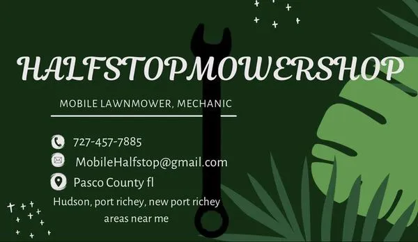 Half Stop Mower Shop Logo