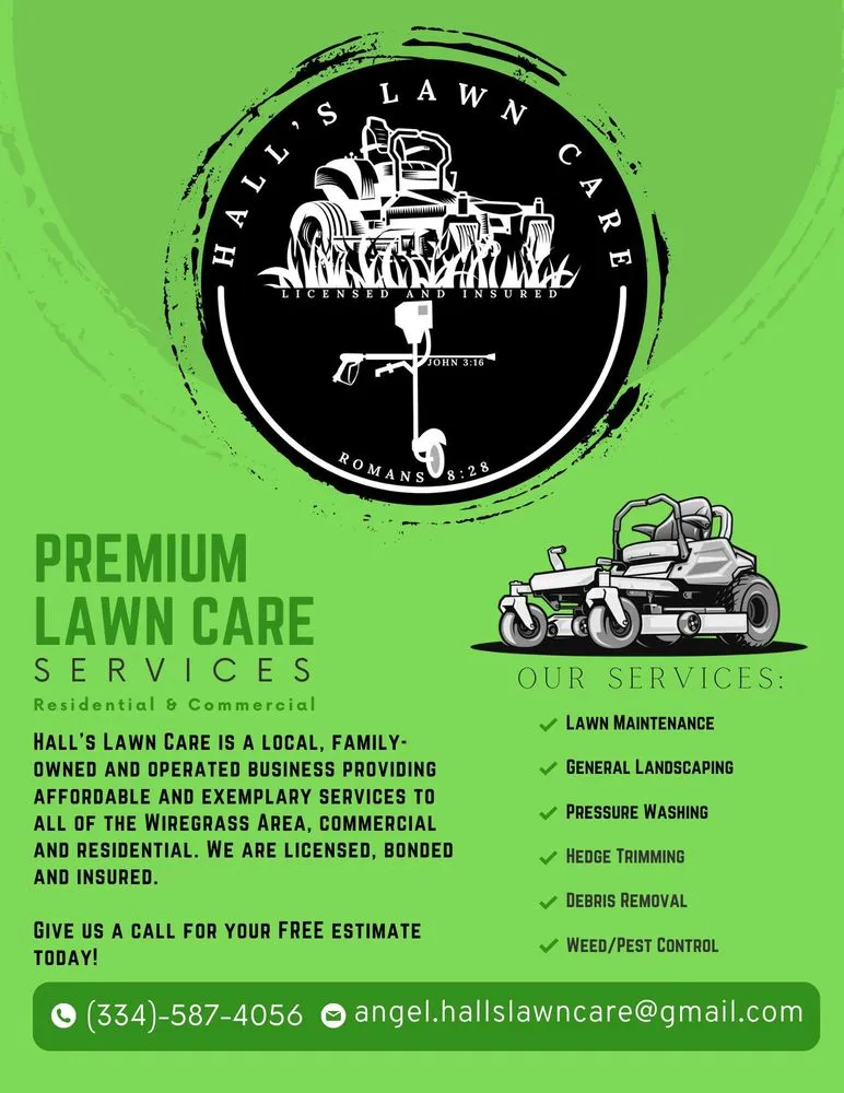 Reliable lawn mowing service in Hartford, AL - Hall’s Lawn Care