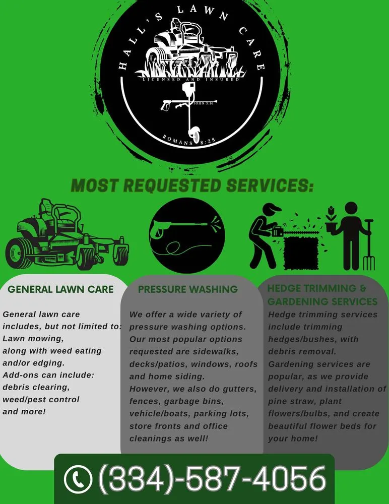 Local outdoor landscaping in Hartford, AL - Hall’s Lawn Care