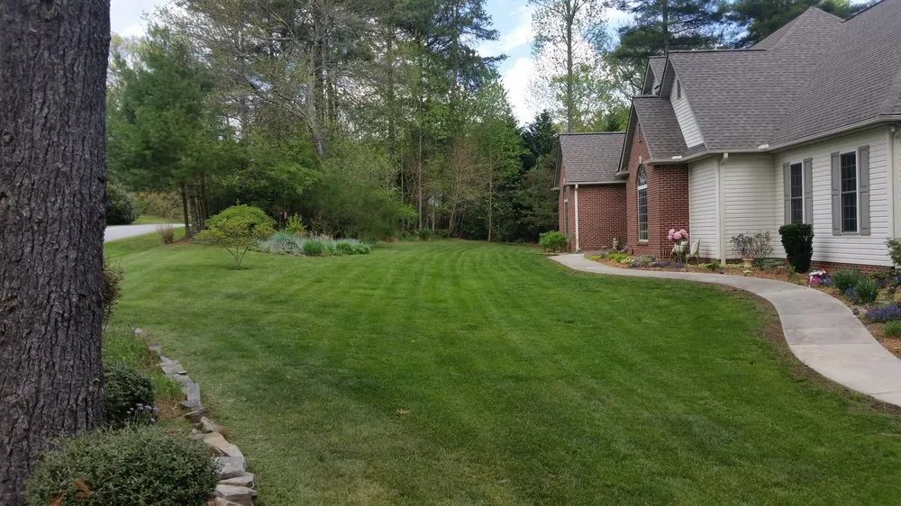 Custom yard cleanup service with custom design across Asheville, NC - Hall's Lawn Service