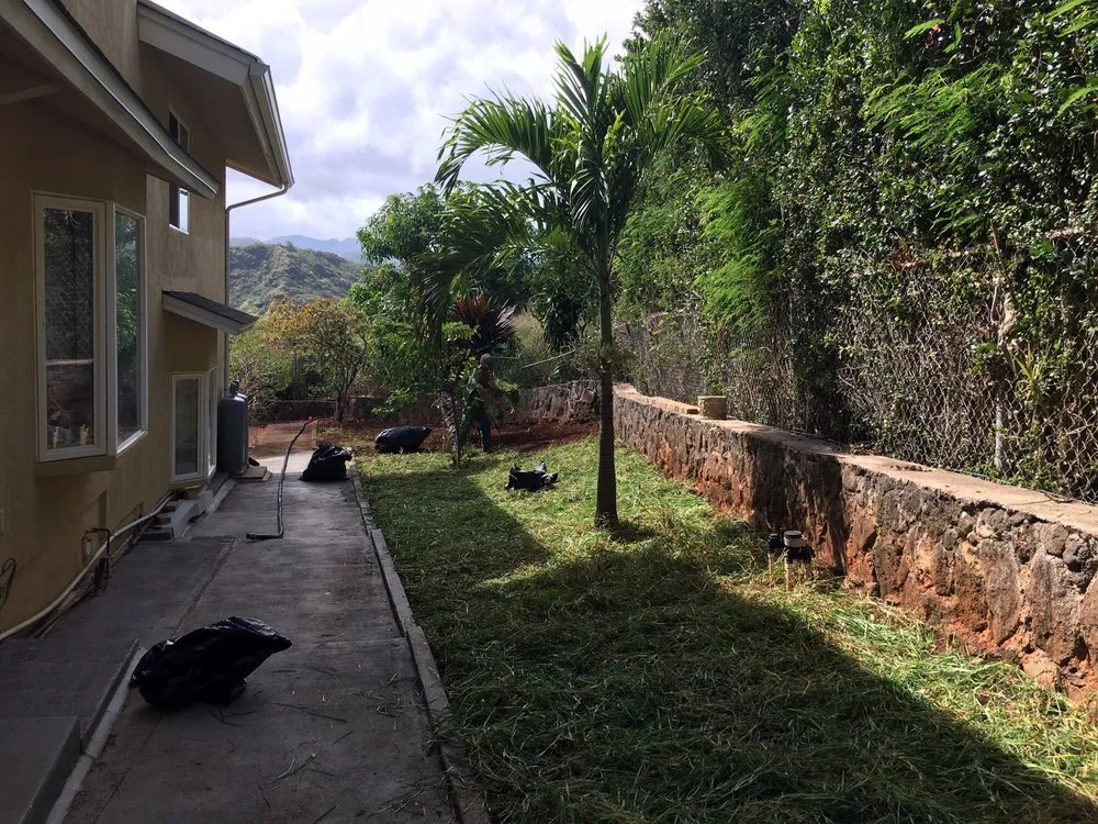Custom landscape design in Waimanalo, HI by Haloa Hydroseed