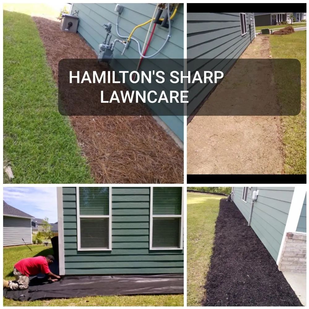 Local lawn mowing service with custom design in Ladson, SC by Hamilton's sharp cuts