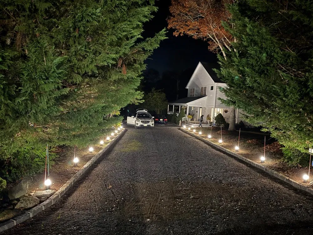 Custom outdoor landscaping in East Quogue, NY - Hamptons Night Path
