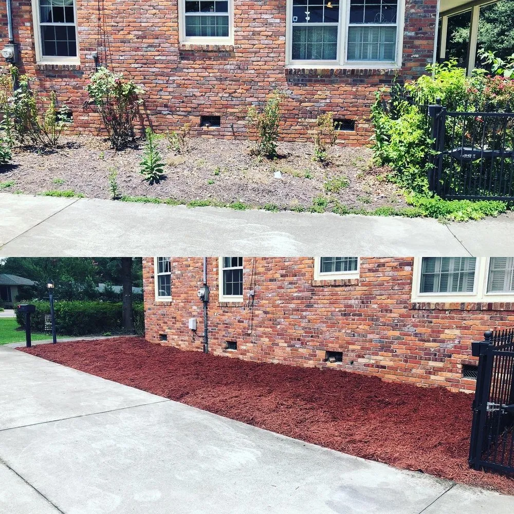 Professional yard maintenance with custom design in Fayetteville, NC by Hams Lawn Care Services