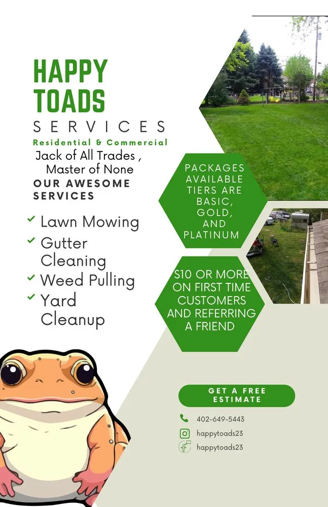 Top-rated yard cleanup service in Hadar, NE - Happy Toads