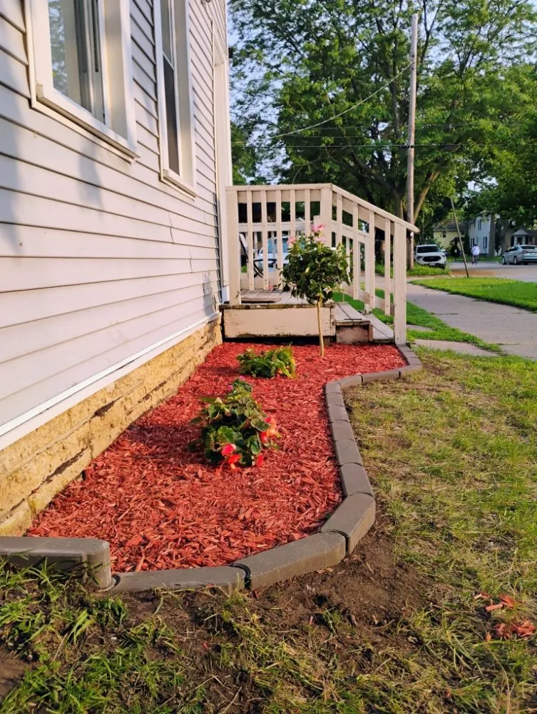 Custom lawn mowing service with custom design in La Crosse, WI by Hard Rock Landscaping