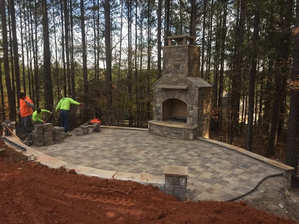 Trusted yard cleanup service with custom design in Woodstock, GA by Hardrock Landscape Construction