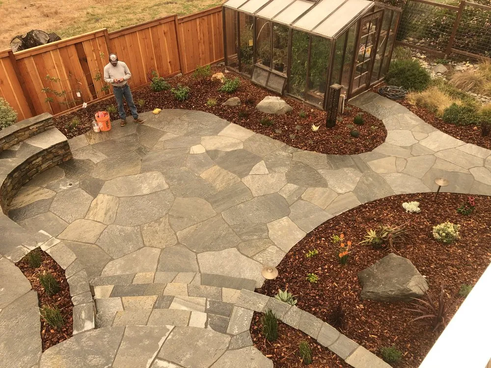 Custom landscape installation with custom design across Cambria, CA - Hardscape Heaven
