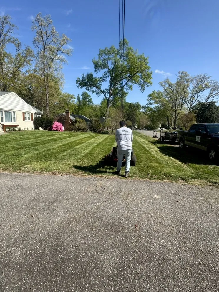 Custom lawn mowing service in Richmond, VA by Hardscape Innovations